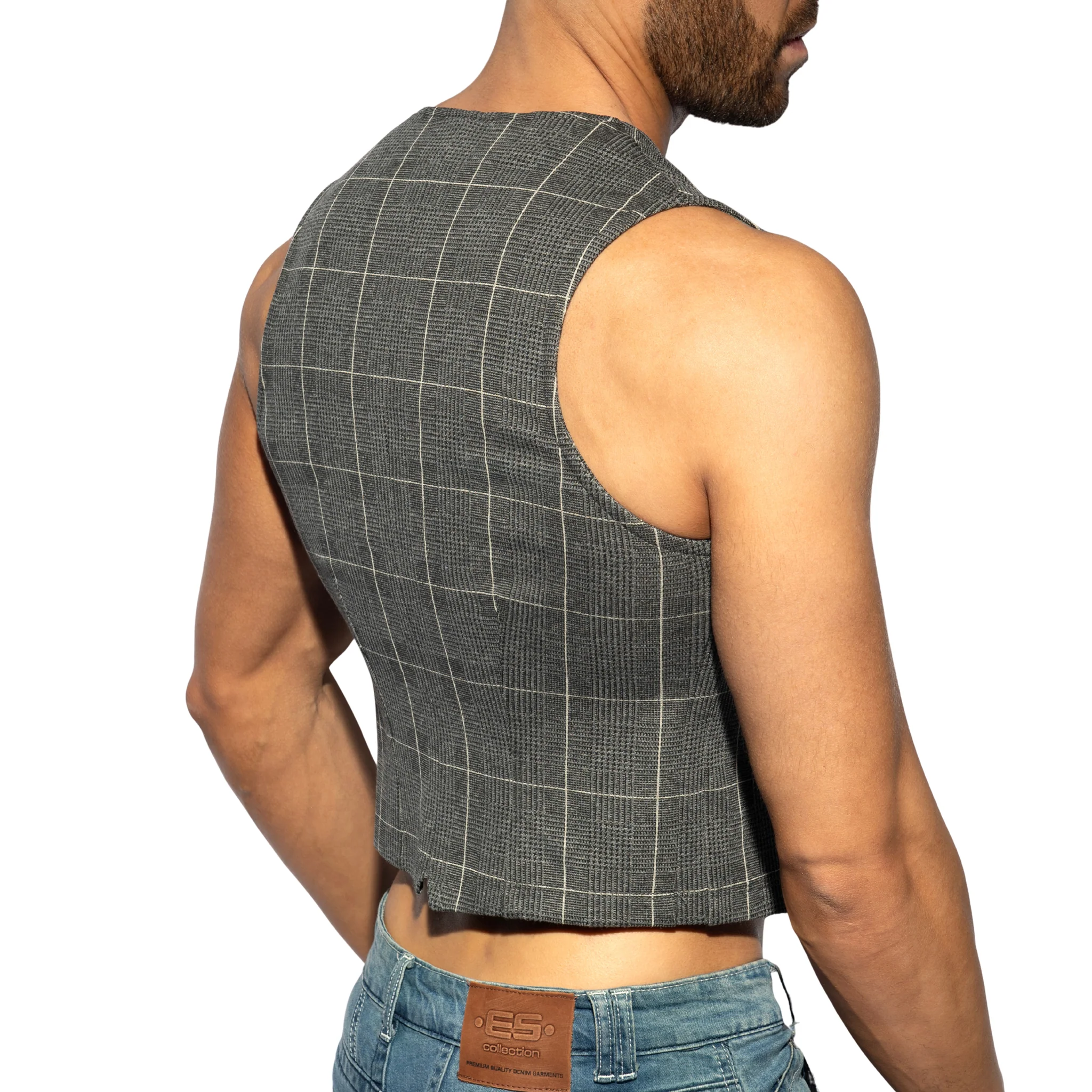 ES Collection Tweed Vest Charcoal SP340 - Image 3