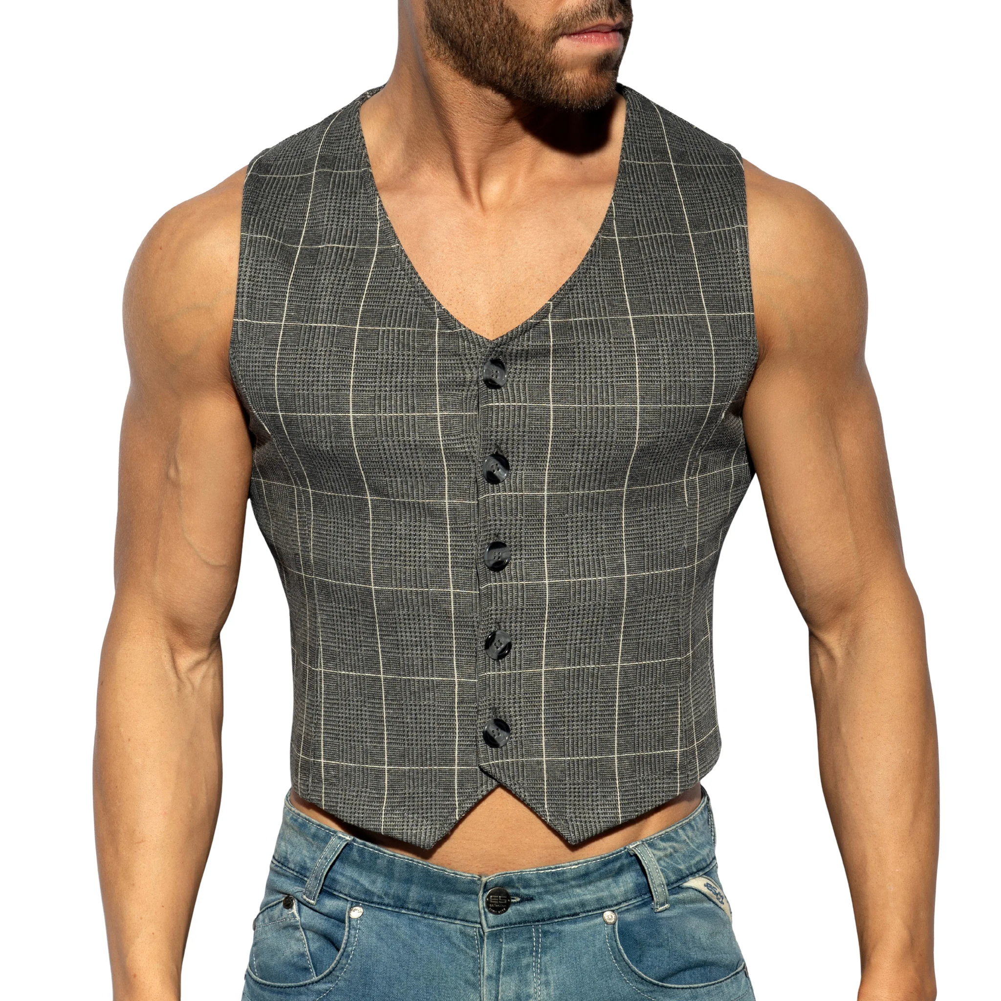 ES Collection Tweed Vest Charcoal SP340 - Image 6