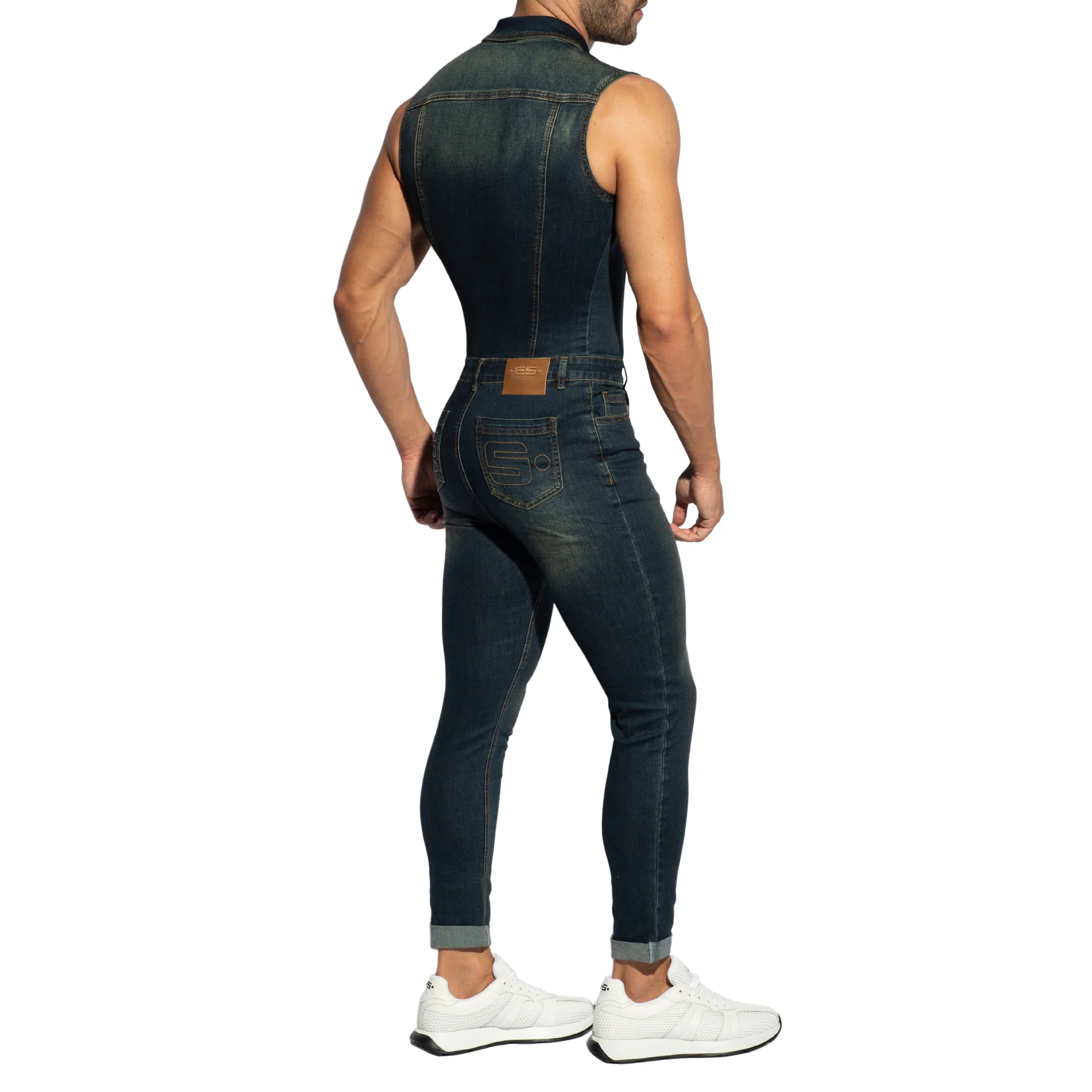 ES Collection Urban Denim Jumpsuit Pants Dark Jeans ESJ066 - Image 3