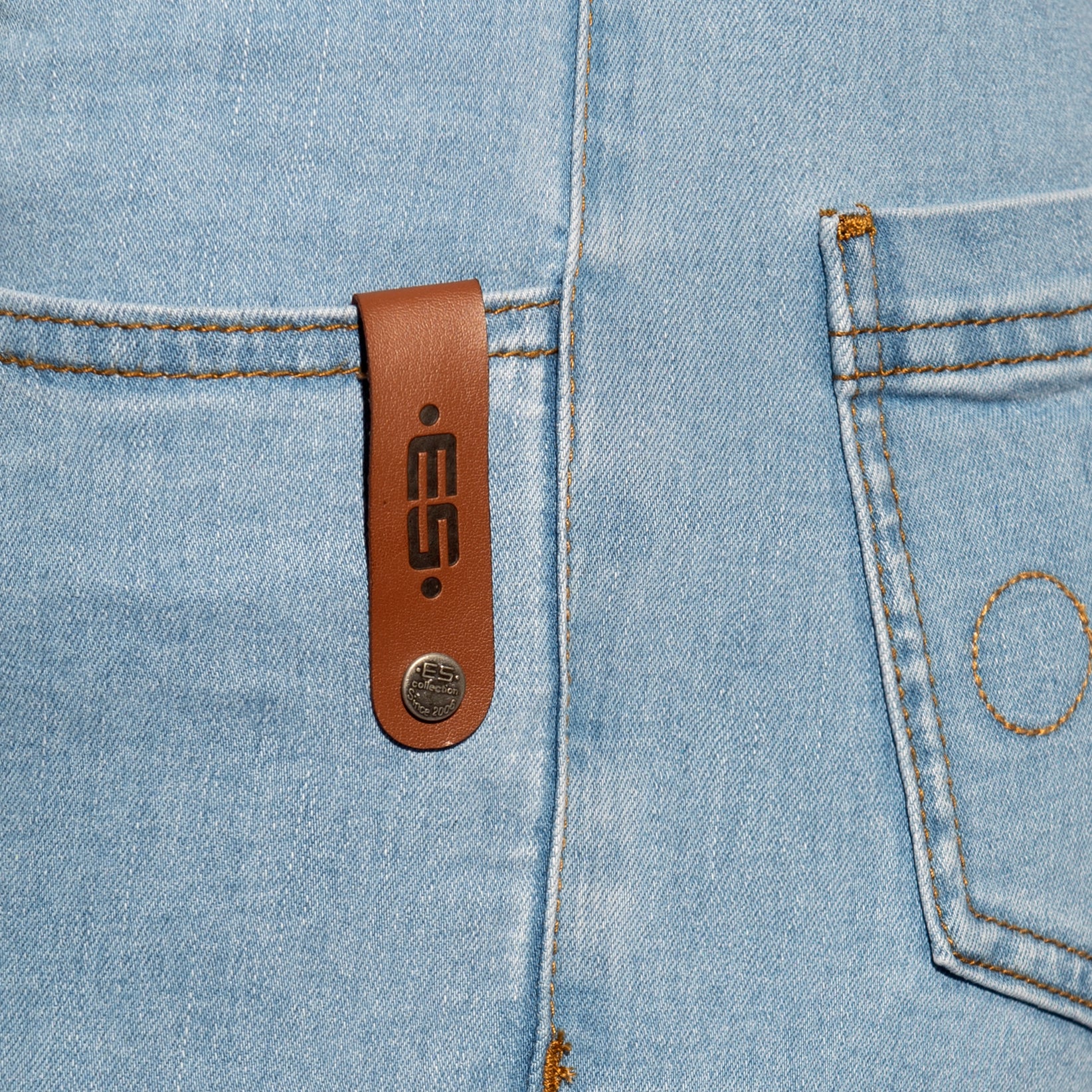 ES Collection Urban Denim Jumpsuit Shorts Blue Jeans ESJ069 - Image 4