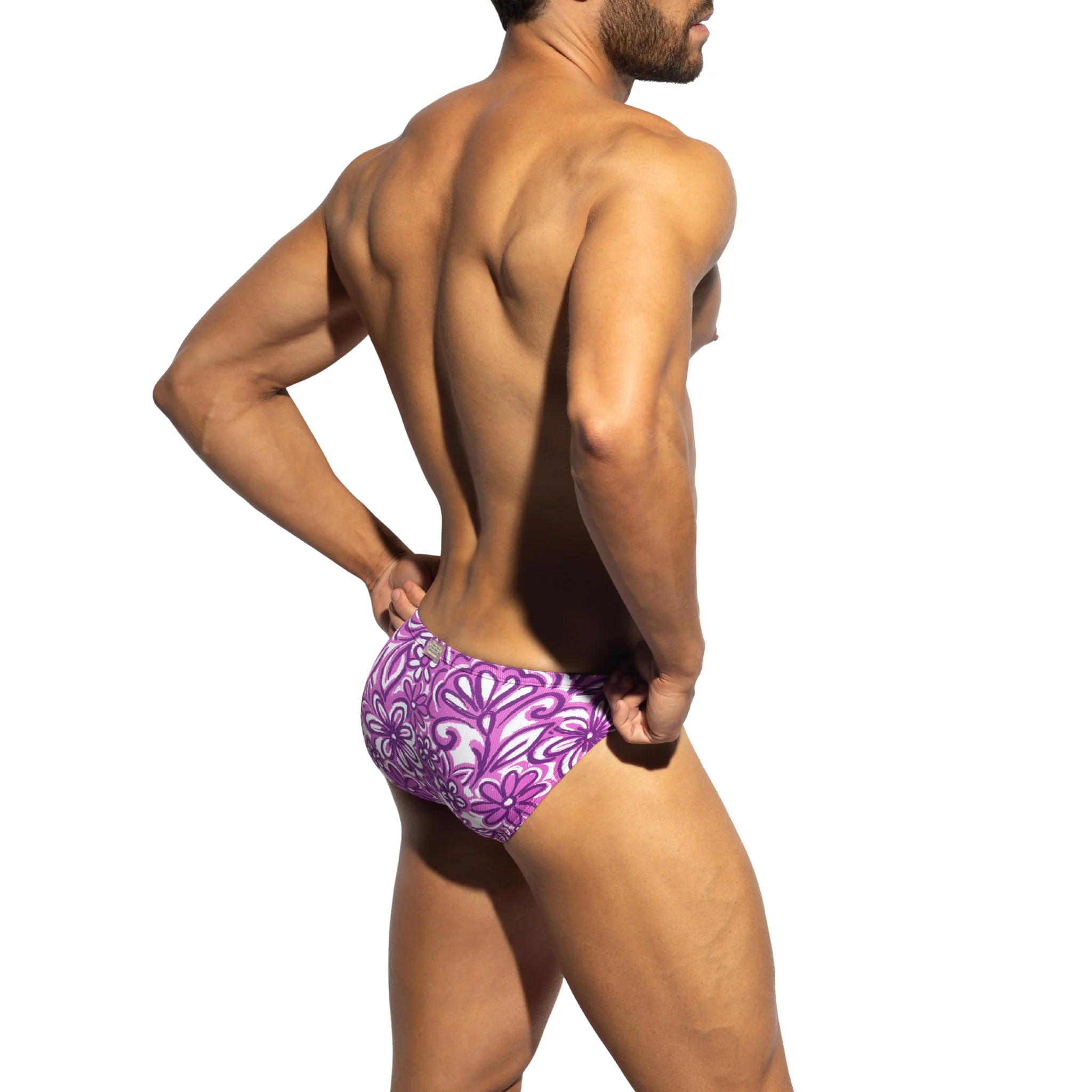 ES Collection Van Gogh Flowers Bikini Brief Violet UN651 - Image 3