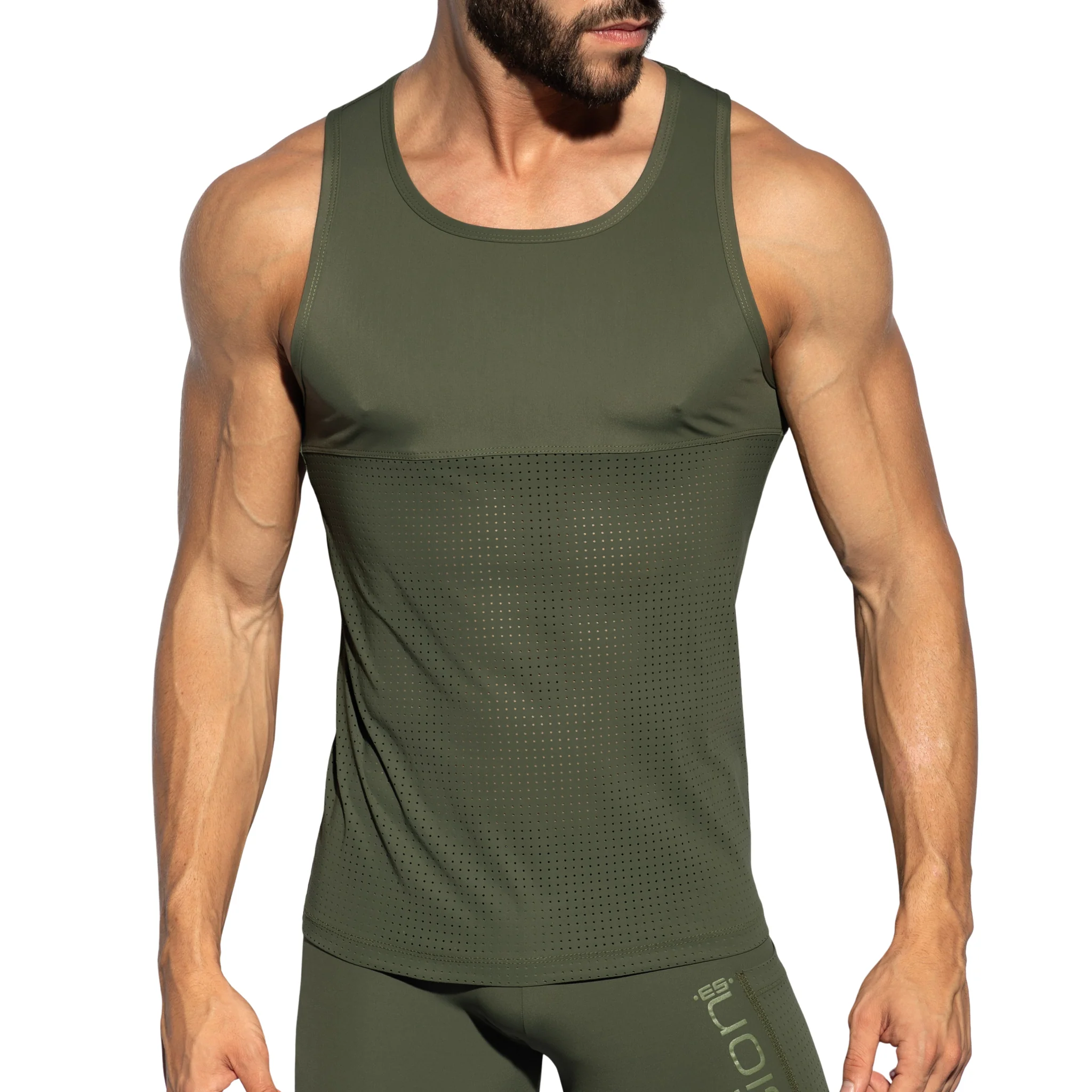 ES Collection Vertex Tank Top Khaki TS355 - Image 2