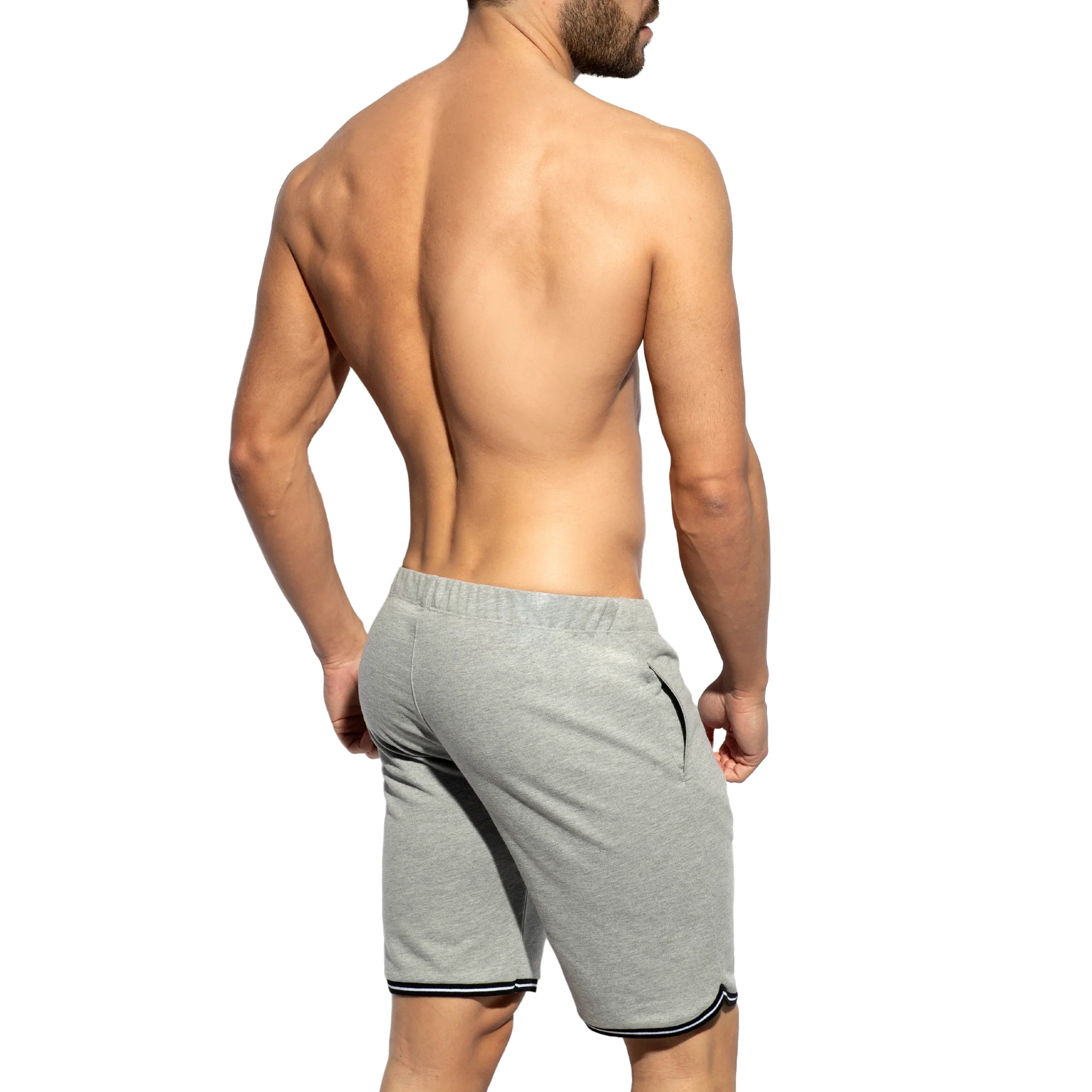 ES Collection Whisper Stripes Shorts Heather Grey SP322 - Image 3