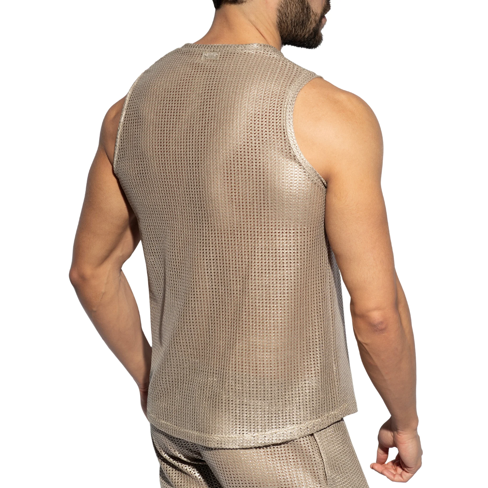 ES Collection Wysiwyg V-Neck Tanktop Beige TS348 - Image 3