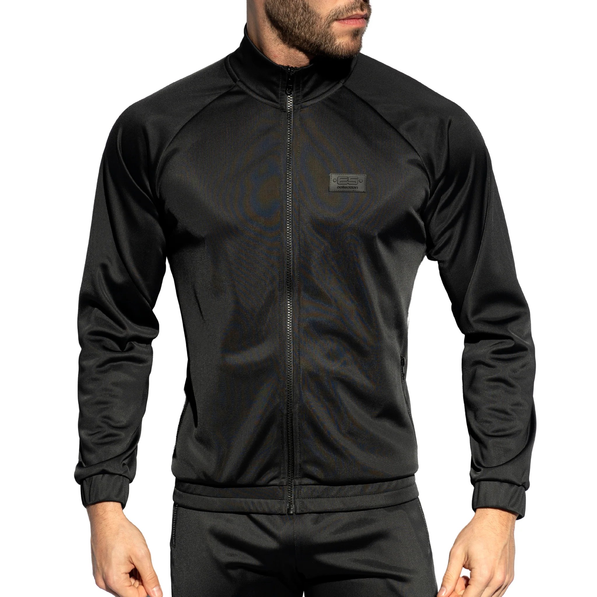 ES Collection Zip Pockets Plain Sweatshirt Black SP316 - Image 2