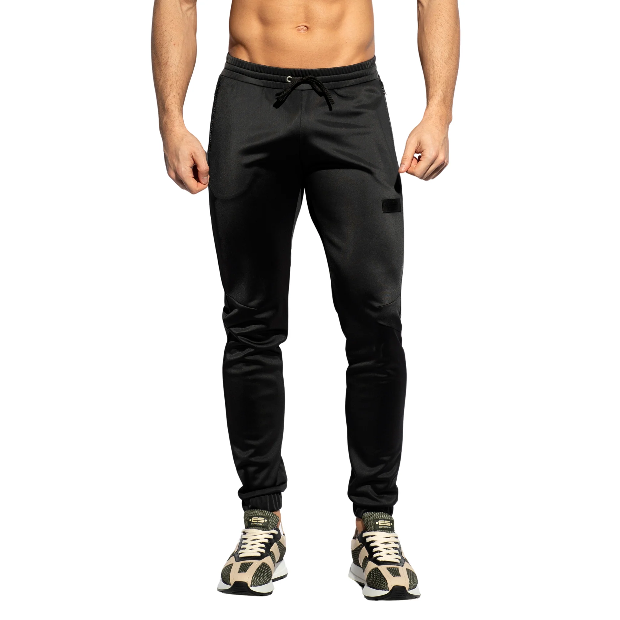 ES Collection Zip Pockets Plain Pants Black SP317 - Image 2